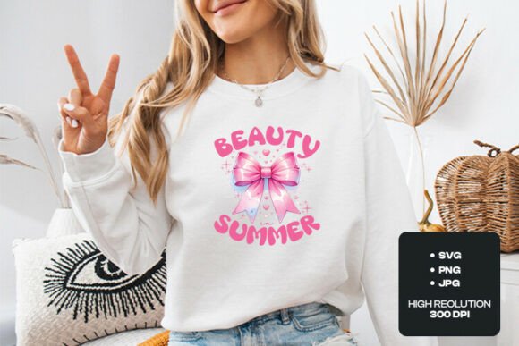 Beauty in Summer Pink Bow Graphic: A Designer’s Review for T-Shirt Designs and Graphics
