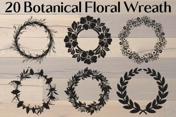 Botanical Floral Wreath Silhouette Review