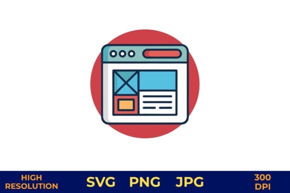 Browser Icon for Business Websites – A Vibrant Graphic Design Asset