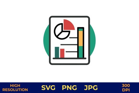 Business Analytics Data Report Icon Graphics and Illustrations Review