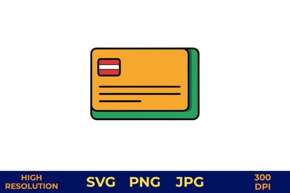 Business Card Vector with Solid Outline Graphics
