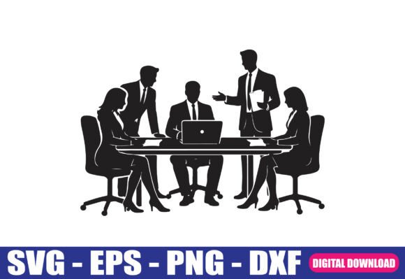Business Meeting Silhouette SVG Graphics and Crafts Review