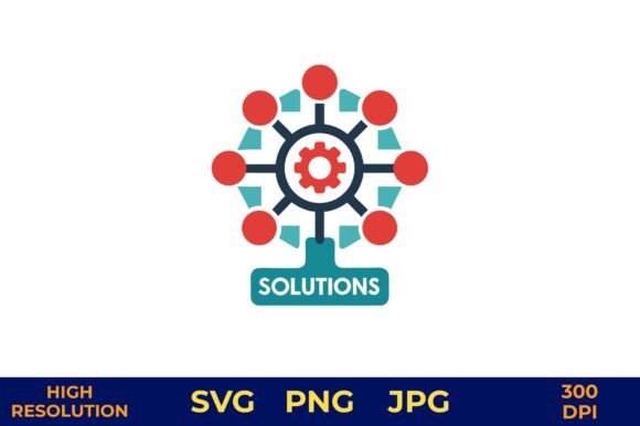Business Solutions Icon with Target Graphics and Illustrations Review