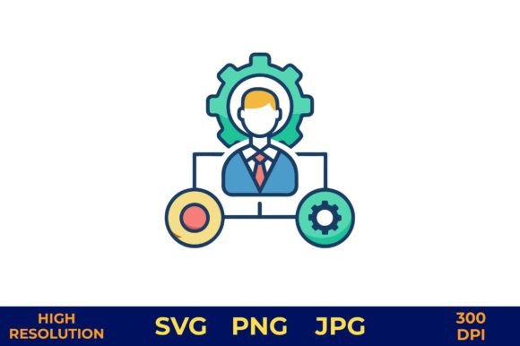 Business Workflow Icon with Gears: Graphics and Illustrations Review