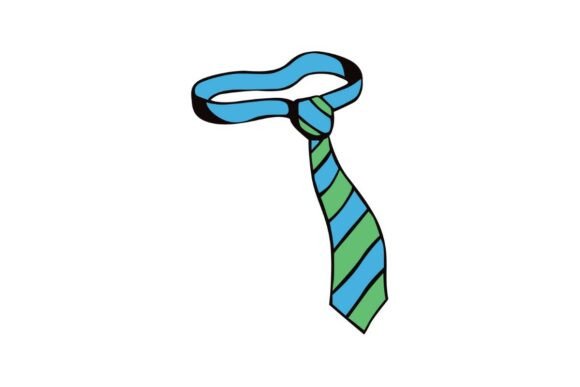 Classic Striped Necktie Graphics for Crafts and Editorial Use