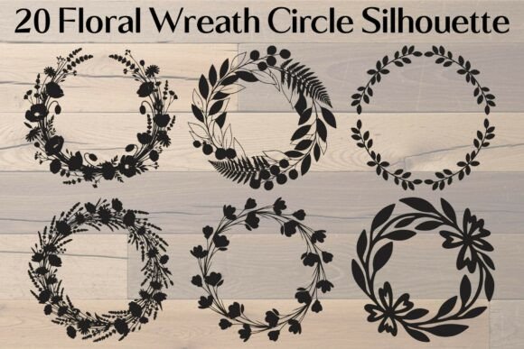 Floral Wreath Circle Graphics for Crafts