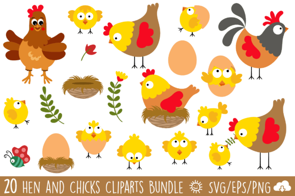Hen and Chicks Vector Clipart Bundle: Graphics and Illustrations Review