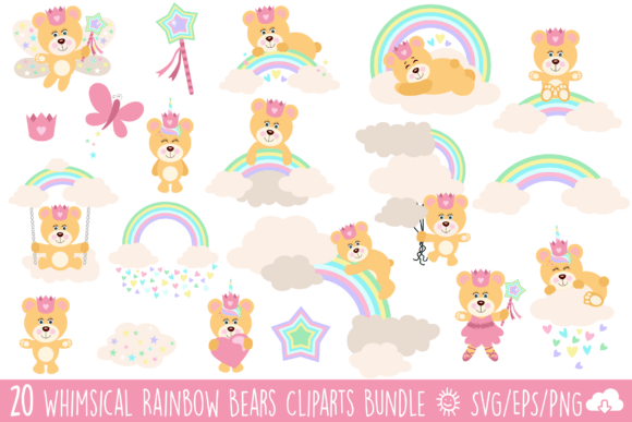Magical Fairy Bears Rainbows Bundle: Graphics and Illustrations Review