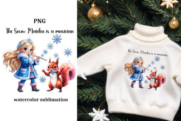 Snow Maiden-Musician Watercolor Sublimat Graphics and Illustrations Review