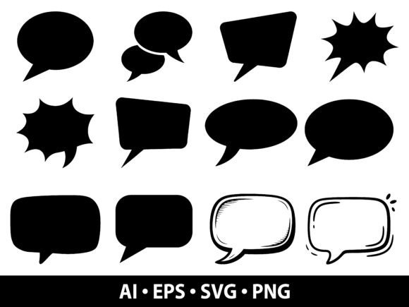 Speech Bubble SVG Bundle: Graphics and Illustrations for Crafters