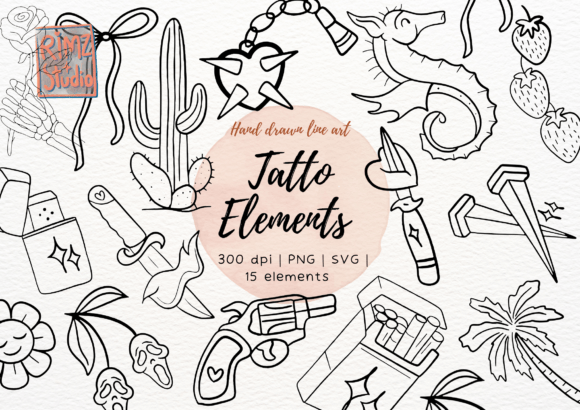 Tattoo Elements Hand Drawn SVG Bundle Review